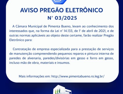 Aviso de Pregão Eletrônico nº 003/2025/CMPB