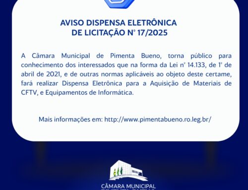 Dispensa de Licitação Eletrônica nº 017/2025/CMPB