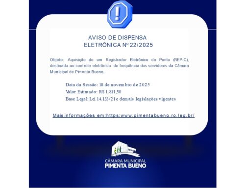 Dispensa de Licitação Eletrônica nº 022/2025/CMPB